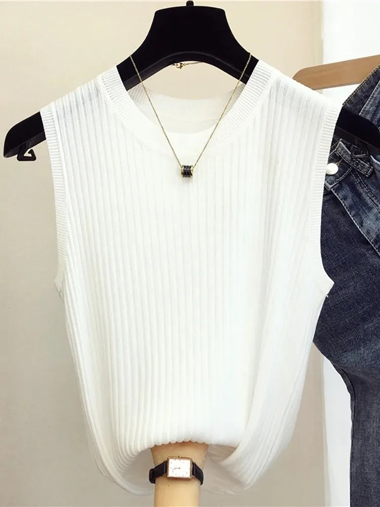 FlexKnit Crop Tank – Slim Sleeveless Summer Top  Simple, stretchy, and made to fit you perfectly.
