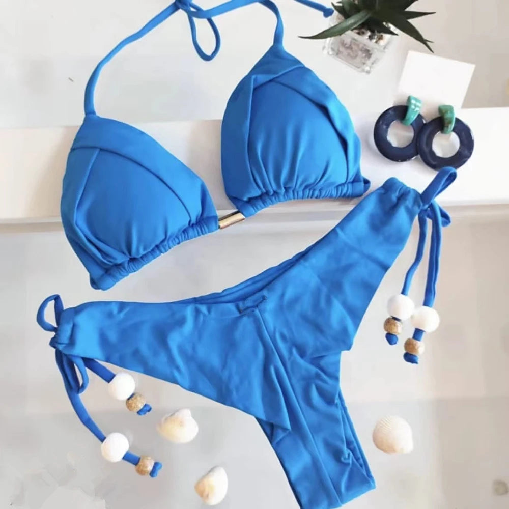 Luxe Triangle Bikini – 13 Color Brazilian Swim Set  Minimal design. Maximum confidence.