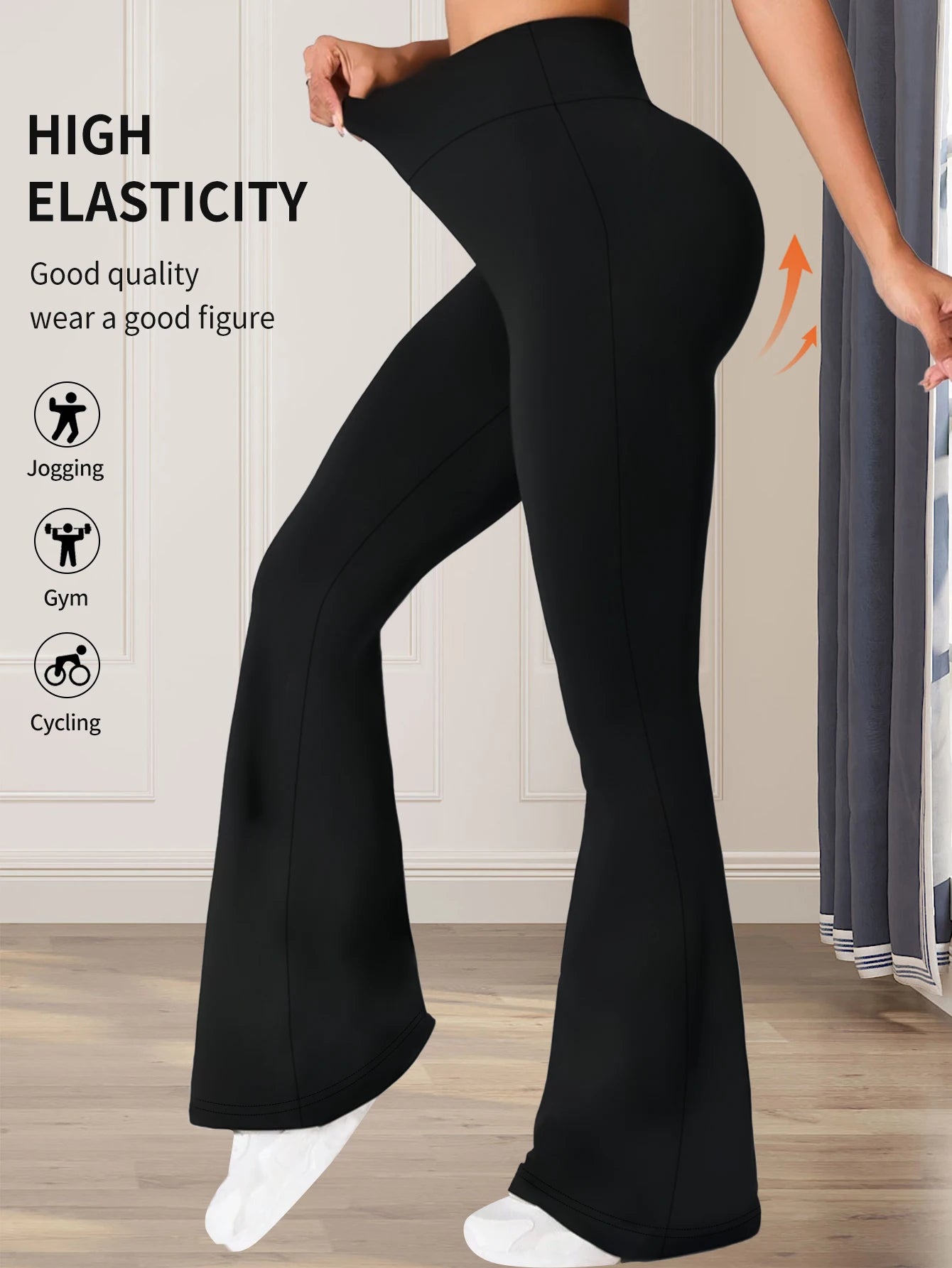Flare Sculpt Pants – High-Waist Slim Flared Trousers  Sleek waist. Flared finish. Effortless elegance.