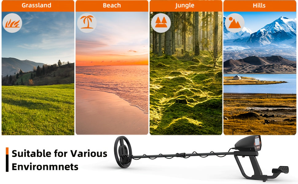 1st 12.7 cm Deep Coin Size Objects, 91.44 cm Deep Larger Objects Handheld Underground Metal Detector, High Sensitivity Beach Treasure Finder