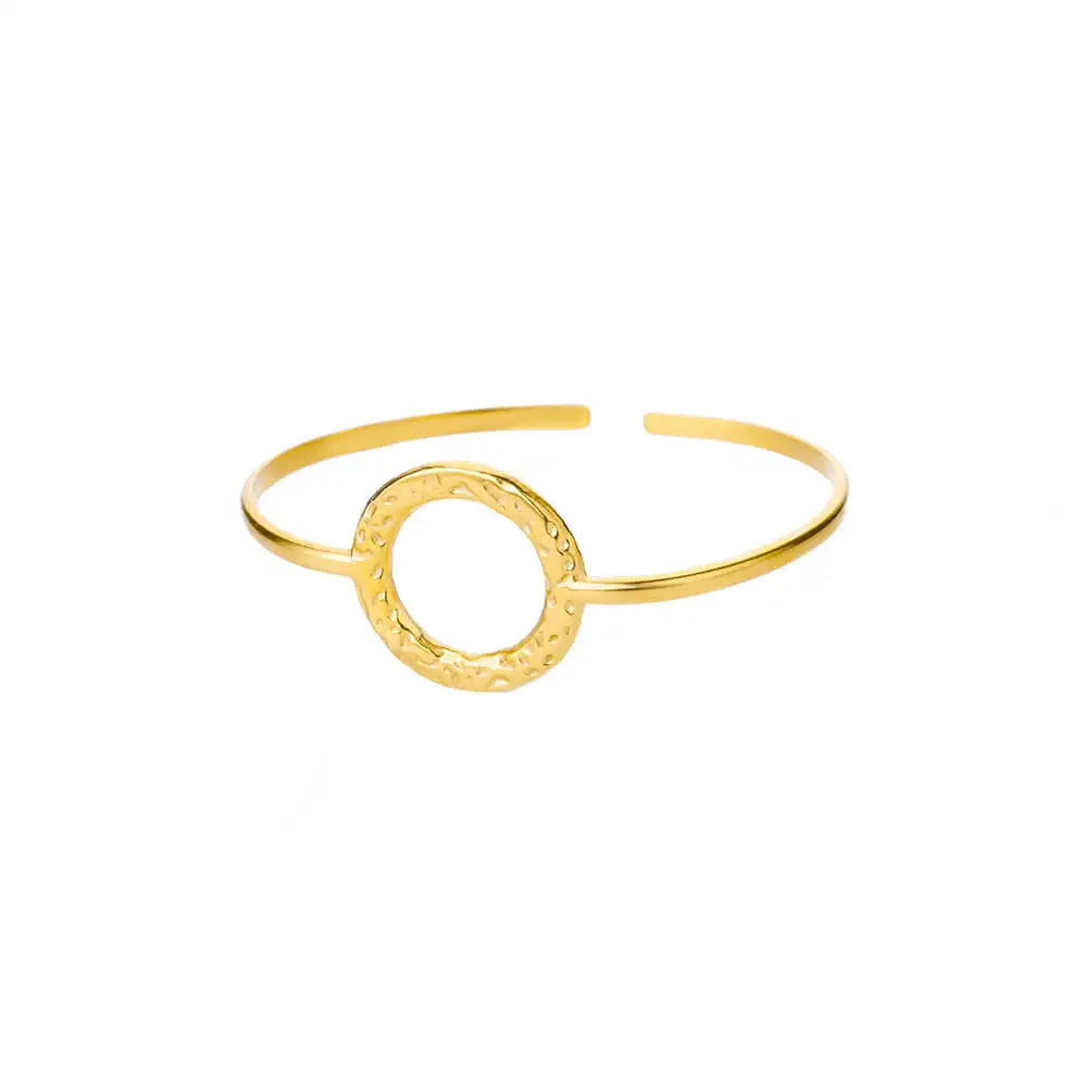 Classic Bump Pattern Openning Bangles For Women Stainless Steel Cuff Bracelet Gold Color  Hand Ornament Party Jewelry Gift