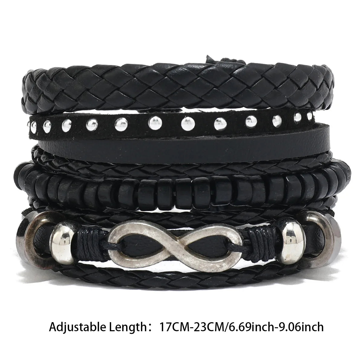 RuggedWrap Bracelet Set – PU Leather & Wood Beads  Natural vibe. Strong style. Built for everyday wear.