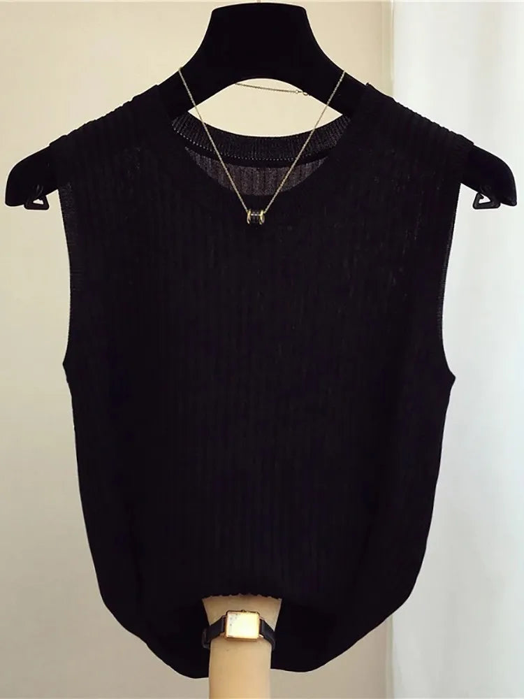 FlexKnit Crop Tank – Slim Sleeveless Summer Top  Simple, stretchy, and made to fit you perfectly.