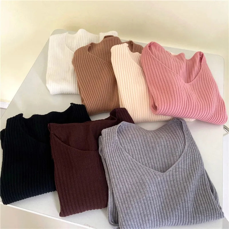 CozyCore Knit Sweater – Long Sleeve Basic Pullover  Soft warmth. Clean style. Everyday comfort.