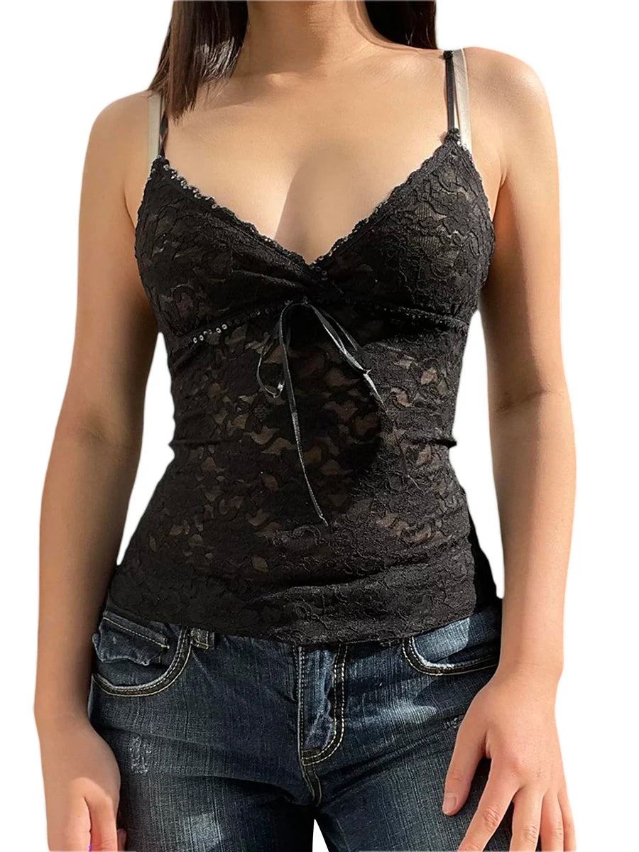 FairyMuse Lace Top – Y2K Coquette Aesthetic  Delicate, dreamy, and effortlessly enchanting.