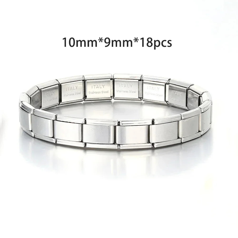CharmLink Bracelet – 9mm Italian Stainless Steel Chain  Build your story. Wear your style. Personalize your look.