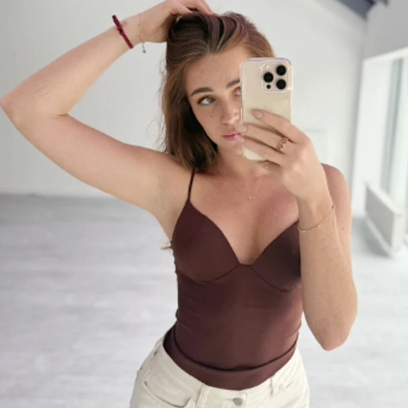 BurgundyMuse Corset Top – Backless Bustier Cami  Rich color. Sculpted fit. Effortless elegance.