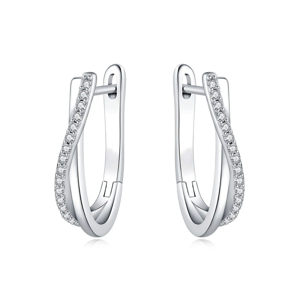 925 Silver Star Twisted Line Earrings Jewelry Versatile Hoop Earrings For Women Jewelry Fine Birthday Party Gifts