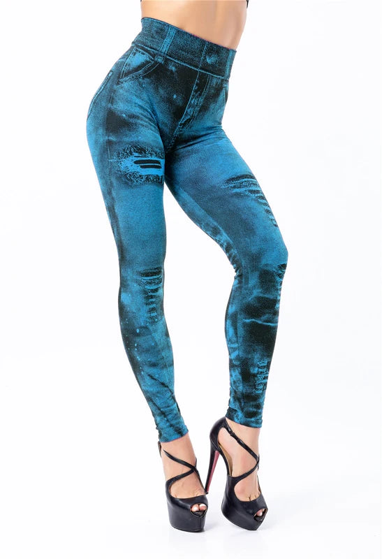 DenimFlex Leggings – High-Waist Push-Up Fit  Denim look. Legging comfort. Everyday confidence.