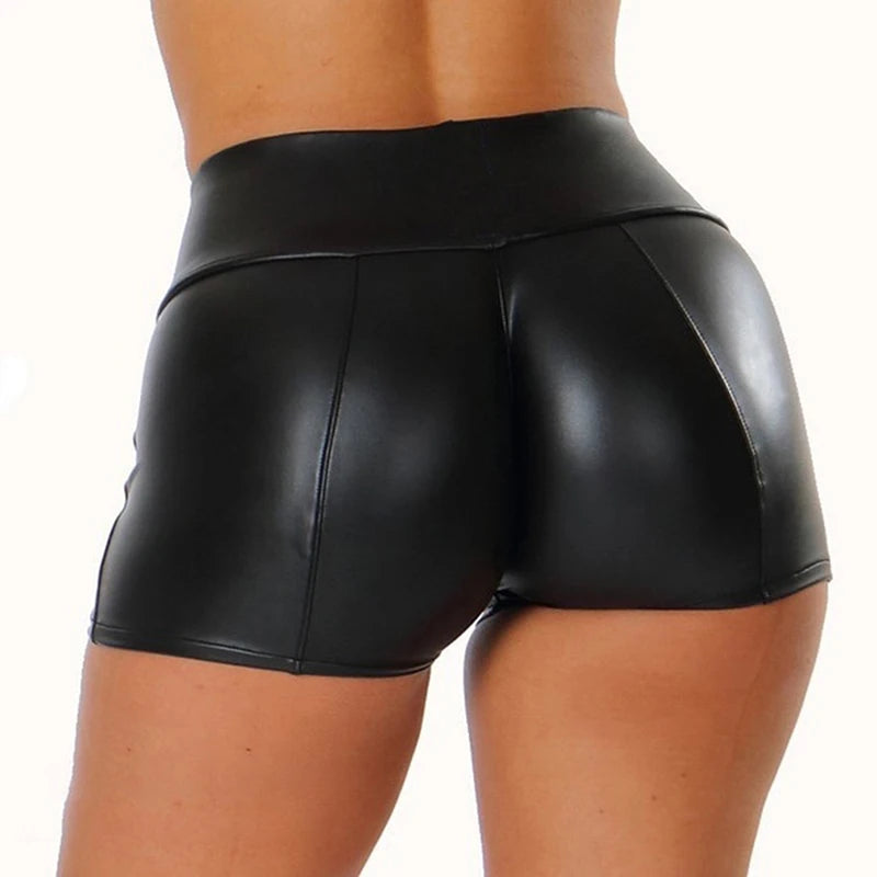 NoirFit Leather Shorts – High-Waist Sculpt Bodycon  Edgy style. Sculpted fit. Confidence in every step.