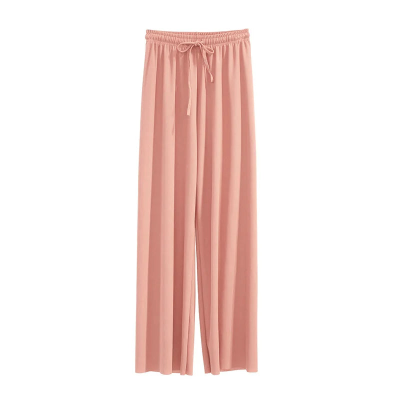 SilkBreeze Wide Leg Pants – Ice Silk Summer Trousers  Light feel. Flowing fit. Effortless comfort.