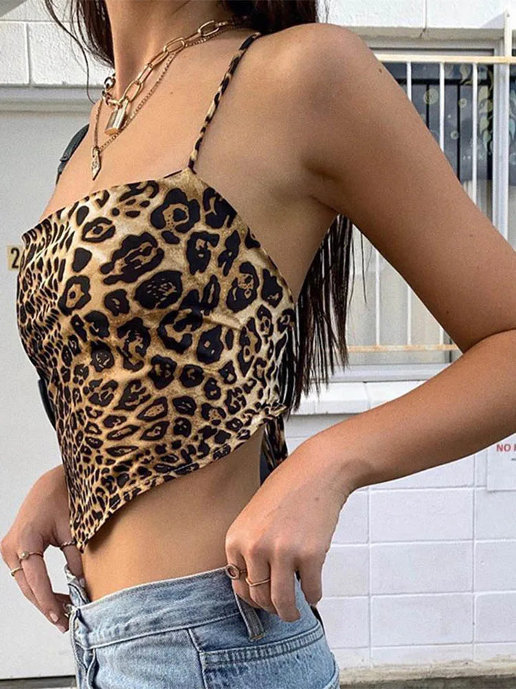 Wild Lace Crop Top – Leopard Backless Rave Bralette  Fierce print. Bold fit. Unforgettable style.