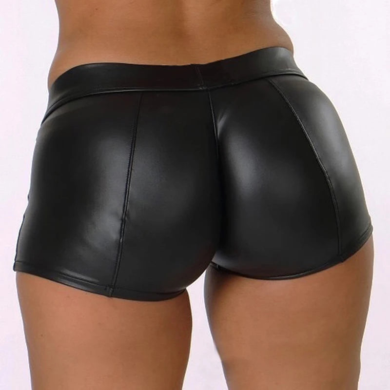 NoirFit Leather Shorts – High-Waist Sculpt Bodycon  Edgy style. Sculpted fit. Confidence in every step.