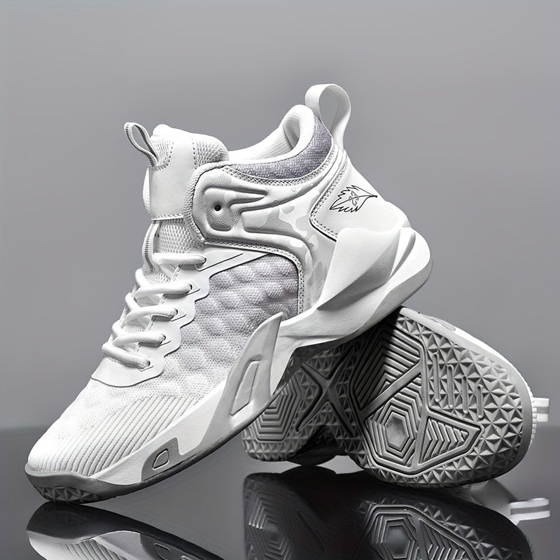 Men's Lace-up Basketball Sneakers - Athletic Shoes - Shock-absorbing