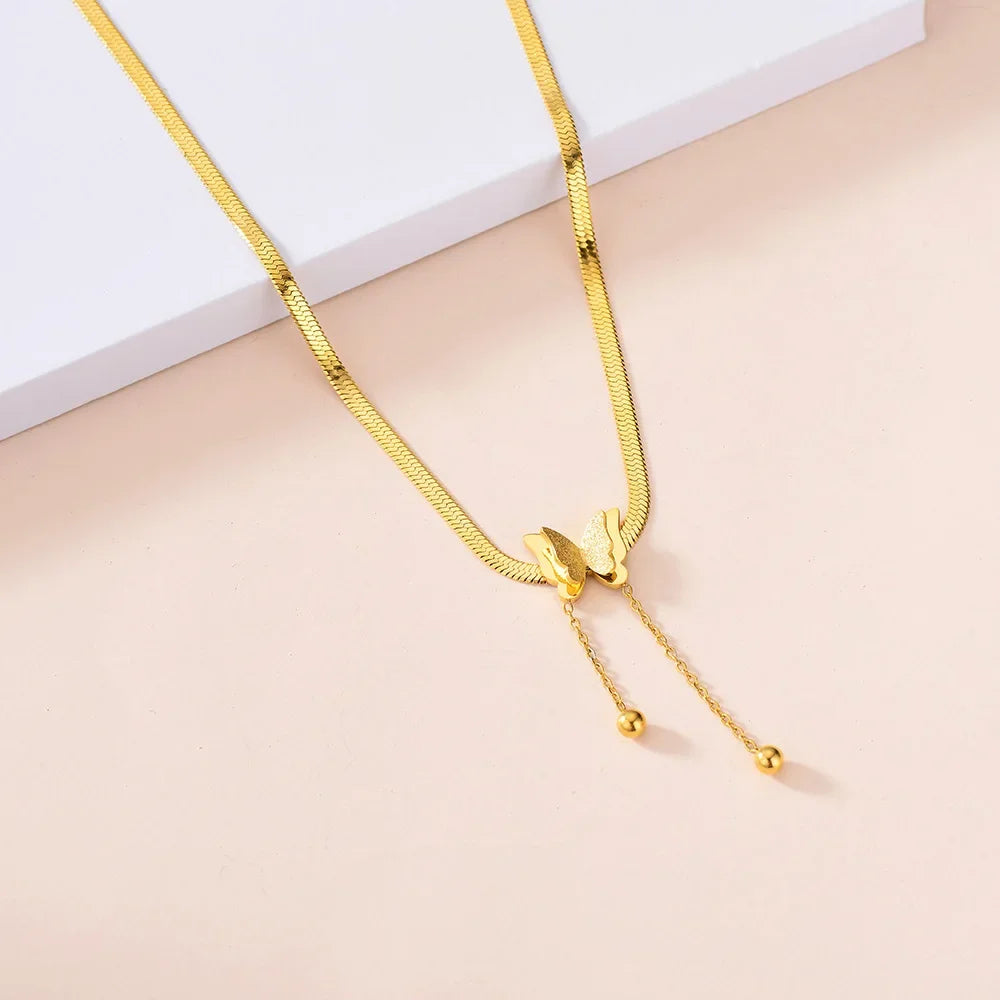 ButterflyMuse Necklace – Vintage Gold Charm Choker  Delicate charm. Vintage glow. Aesthetic elegance.