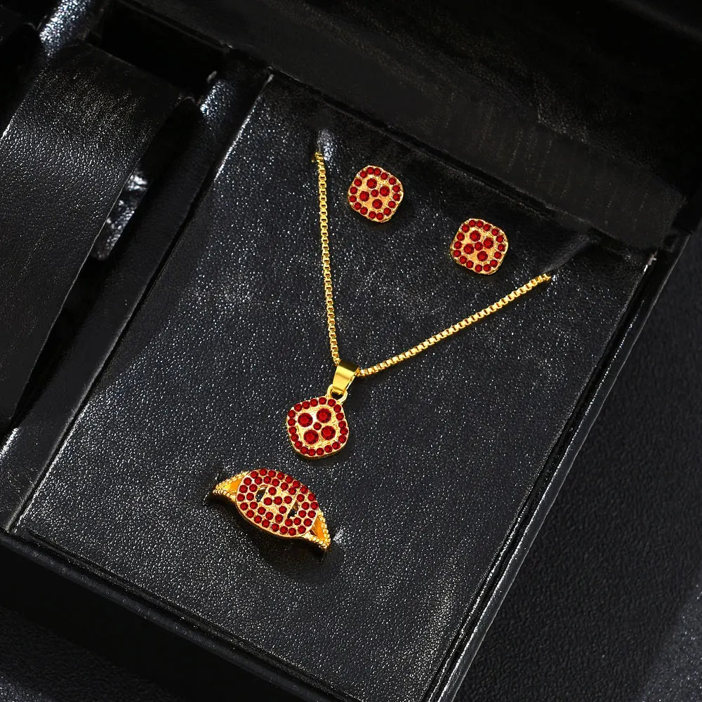 Cube Luxe Set – Elegant 3-Piece Jewelry Collection  Modern shine. Perfect match. Gift-ready elegance.