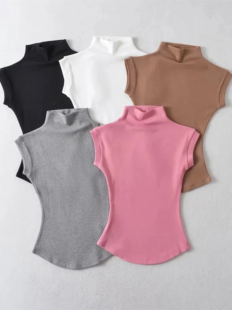 Sleek Core Tank – Sleeveless Turtleneck Tee  Clean lines. Slim fit. Effortless style.