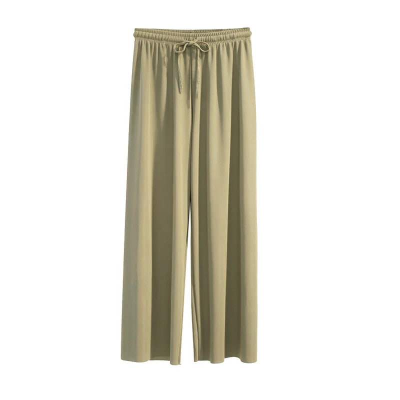 SilkBreeze Wide Leg Pants – Ice Silk Summer Trousers  Light feel. Flowing fit. Effortless comfort.